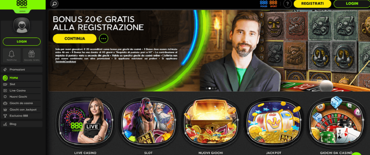 Bonus senza deposito su 888Casino