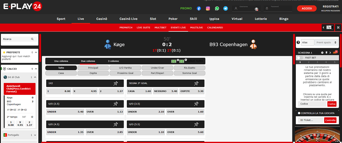 Eplay24 Scommesse Live