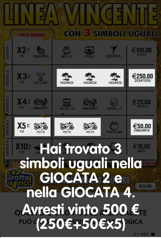 Linea Vincente Esempio di vincita