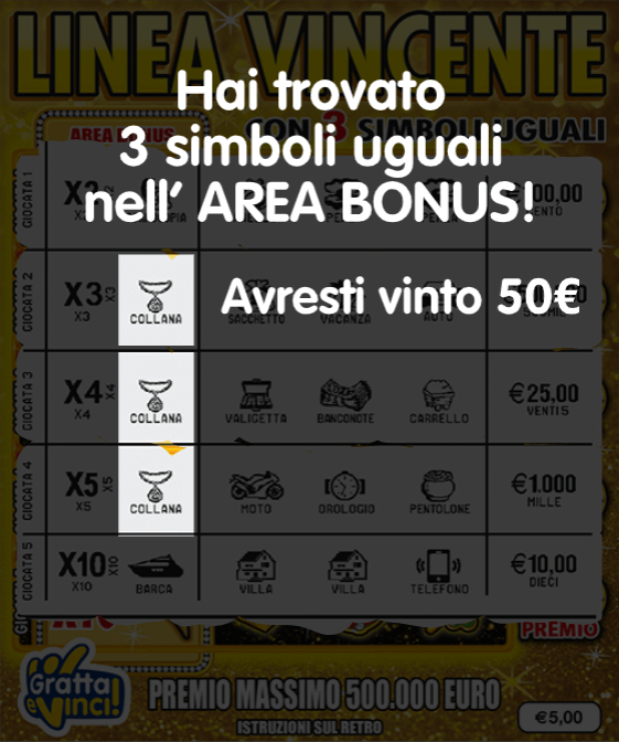 Linea Vincente Esempio di vincita