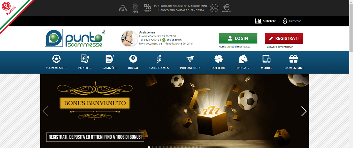 Puntoscommesse home page