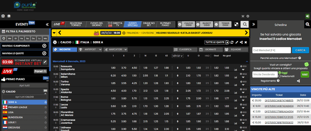 Puntoscommesse sport