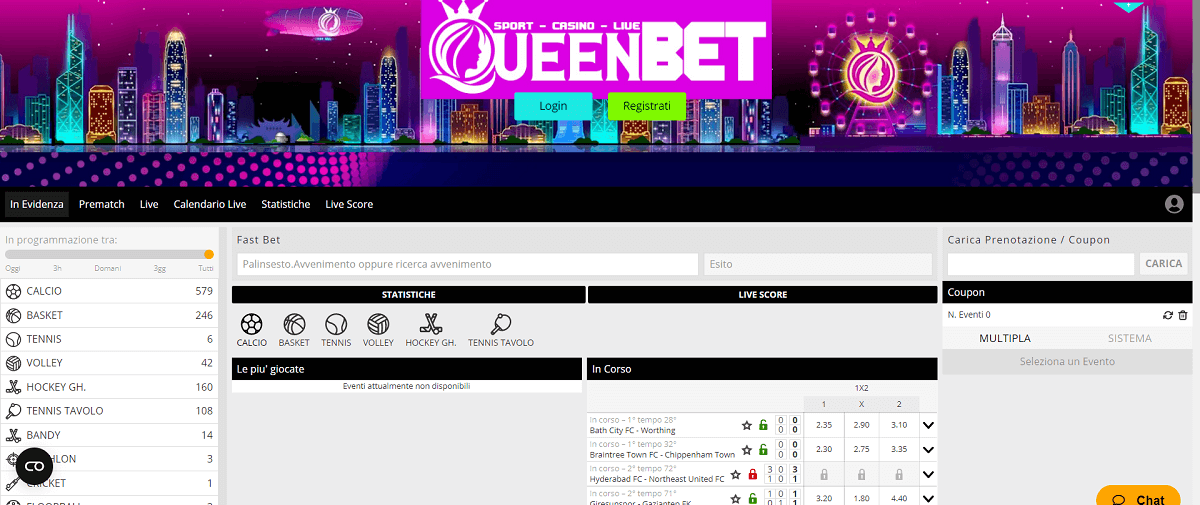 Queen Casino Scommesse