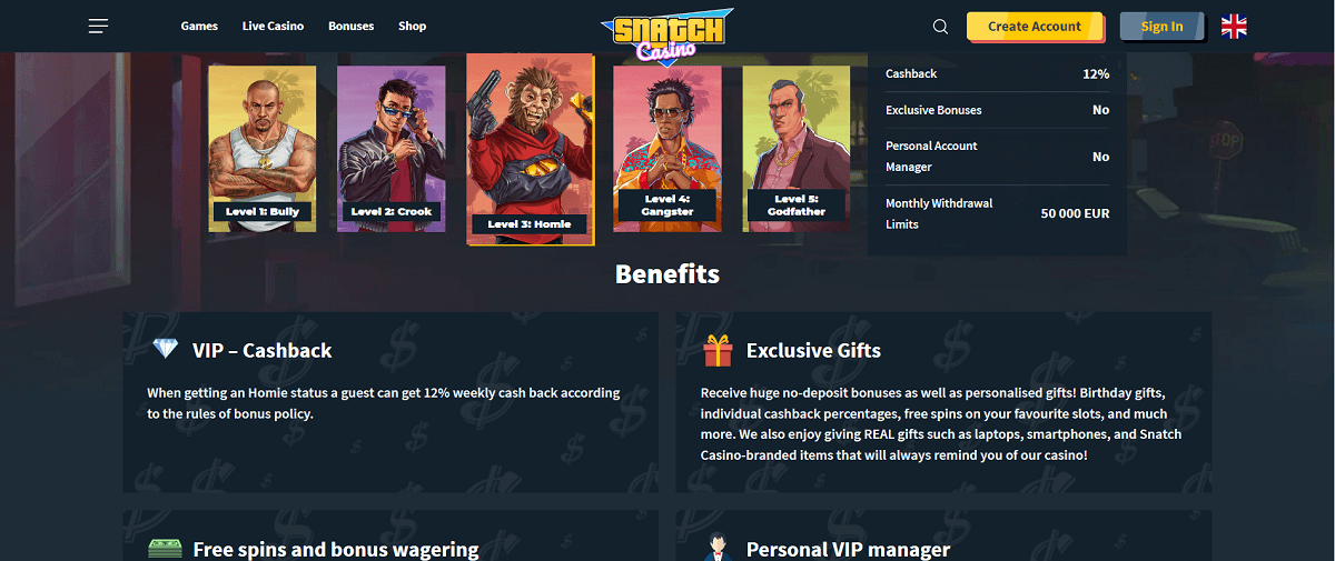 SnatchCasino VIP