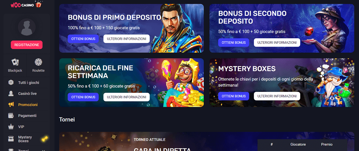 WooCasino Promozioni