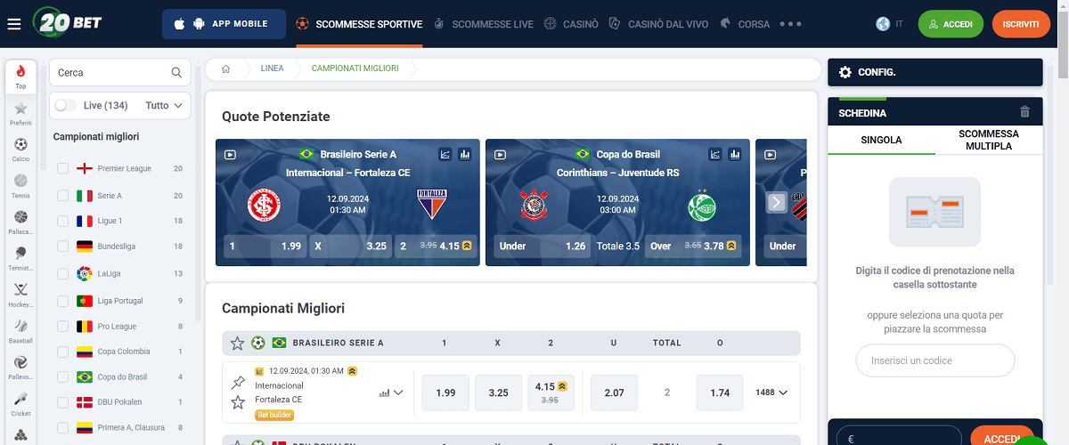 20Bet Scommesse