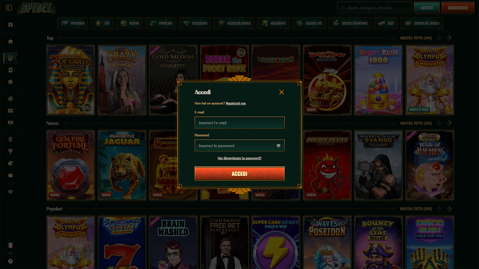 Accedi al casino SpyBet