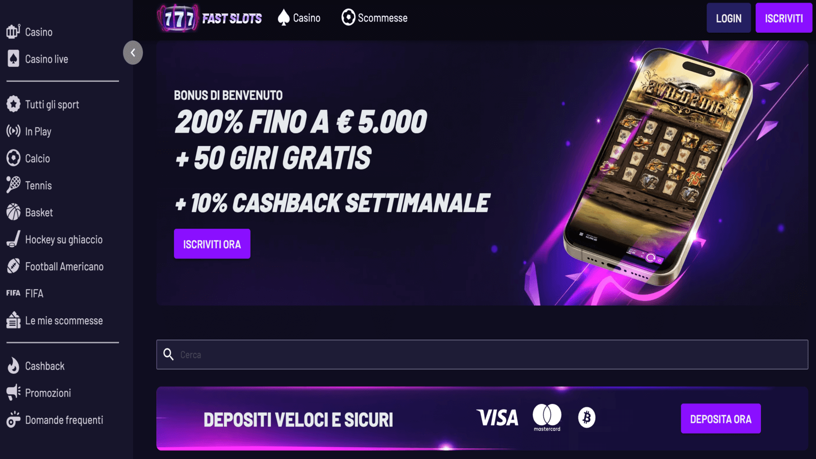 Fast Slots Casino Homepage Italy