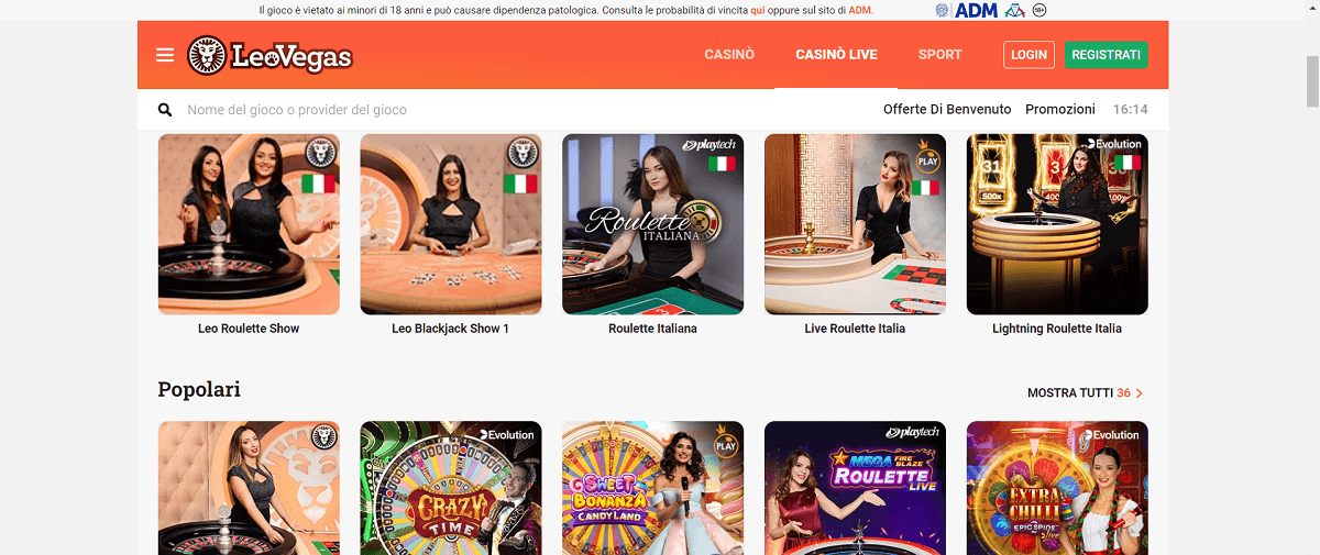 LeoVegas Casino Live