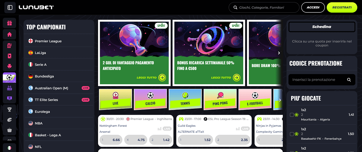 Lunubet Scommesse