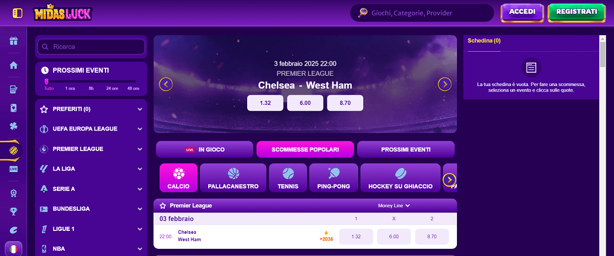 MidasLuck Scommesse