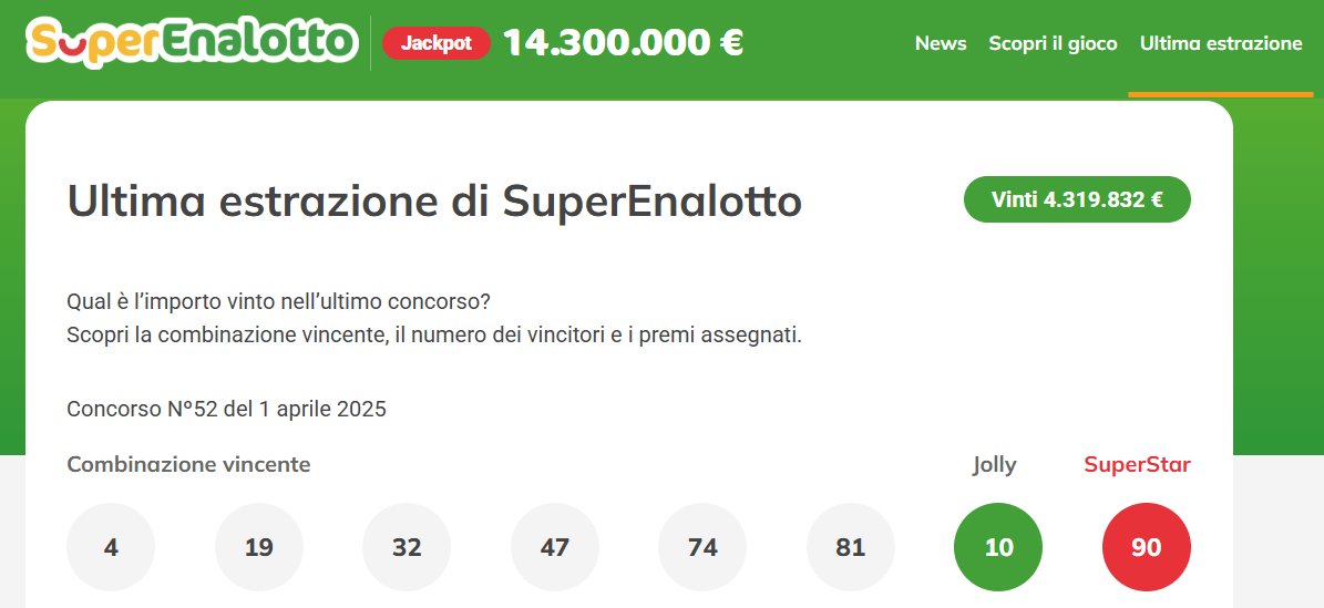 Cos'è il jackpot del SuperEnalotto