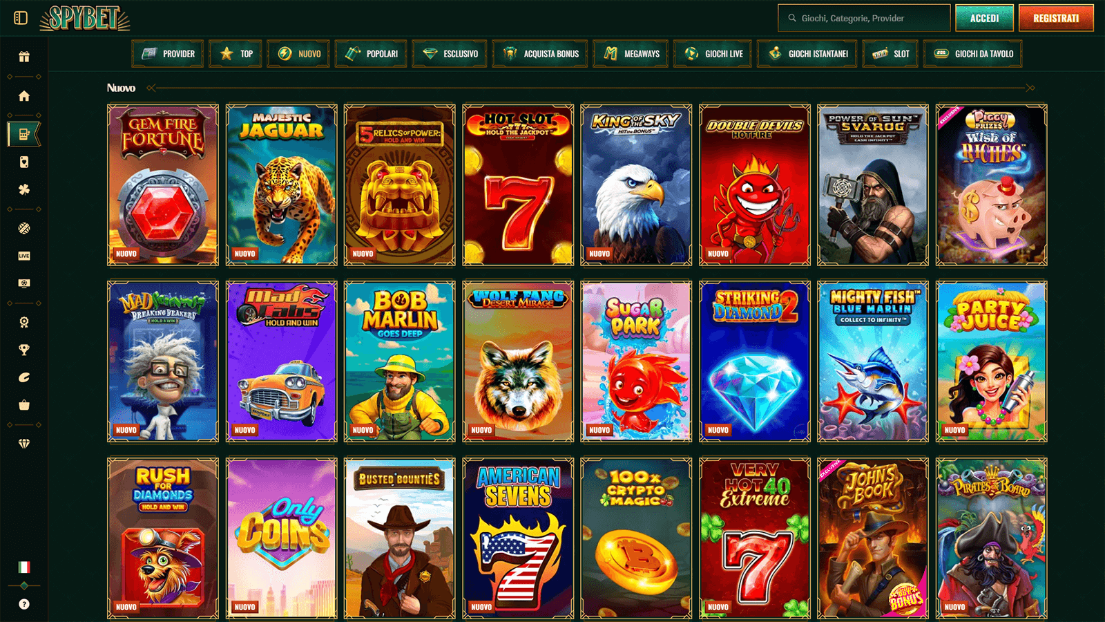 Nuovi giochi su Spybet Casino
