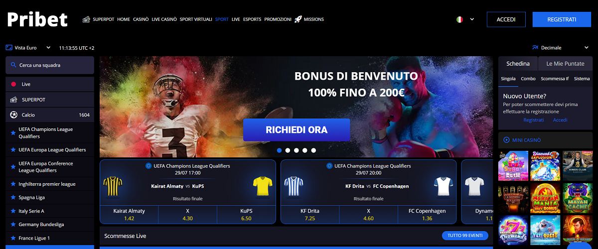 Pribet Scommesse