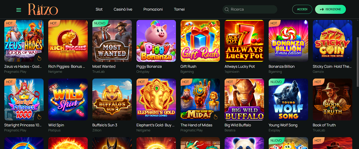 Ritzo Casino Giochi