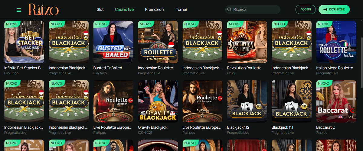 Ritzo Casino Live