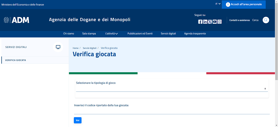 Verifica delle vincite