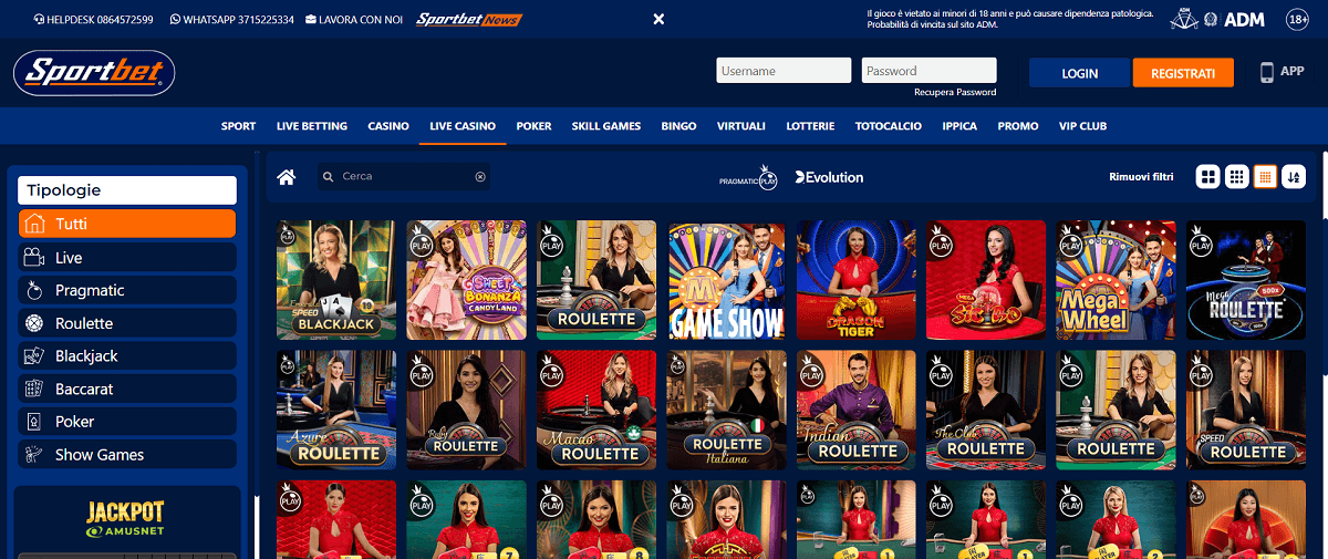 Sportbet Casino Live