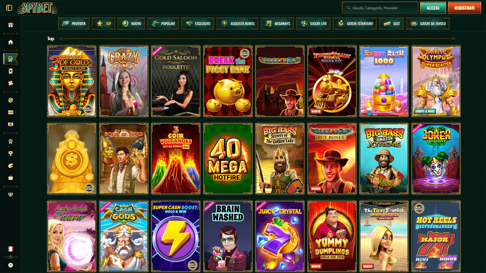 TOP giochi su Spybet Casino