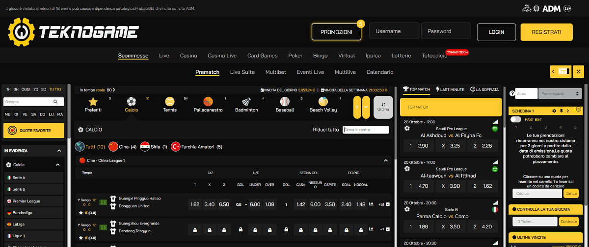 Teknogame Scommesse