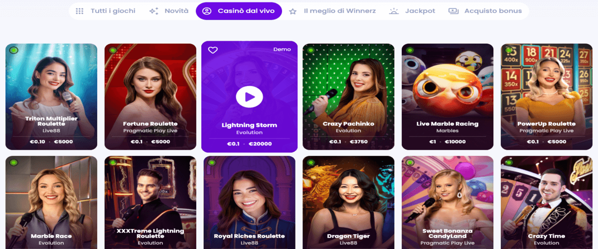 Winnerz Casino Live Games Italy