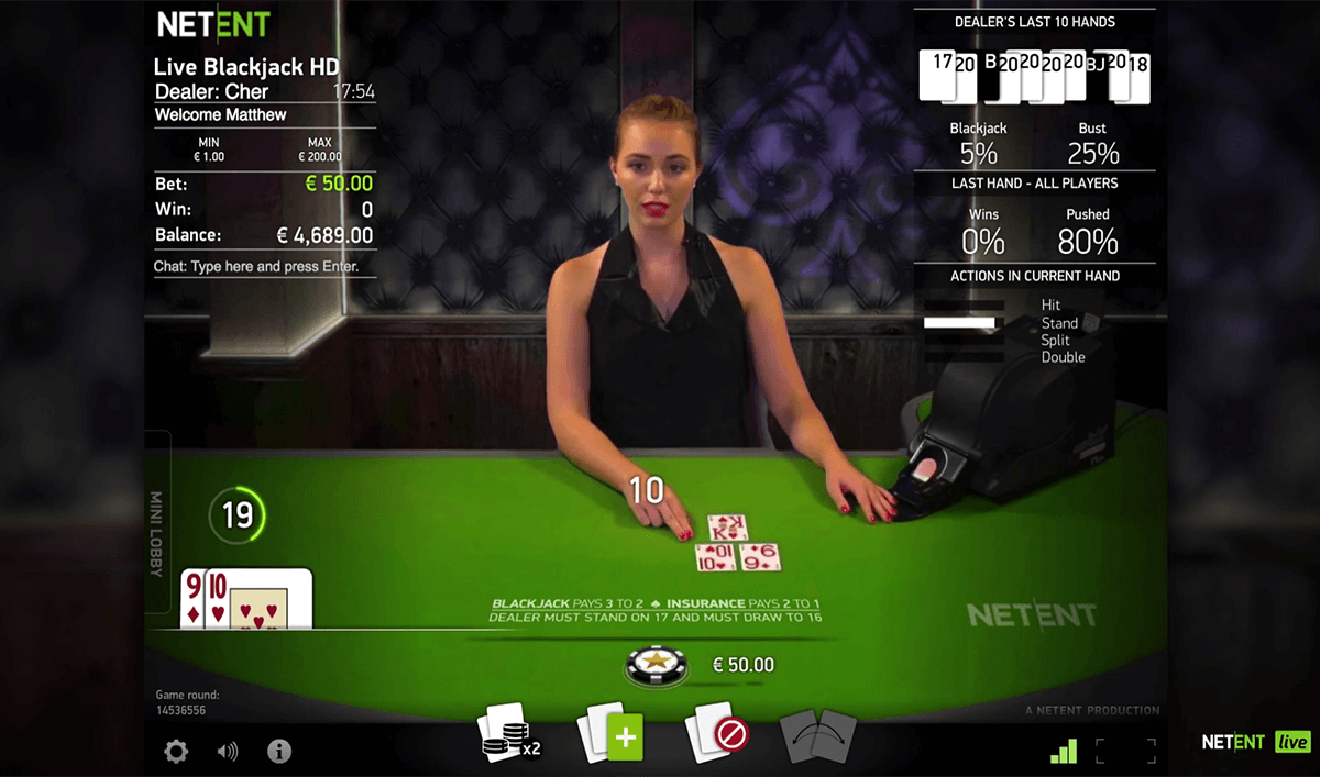 live common draw blackjack netent 