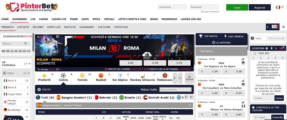 Scommesse Pinterbet